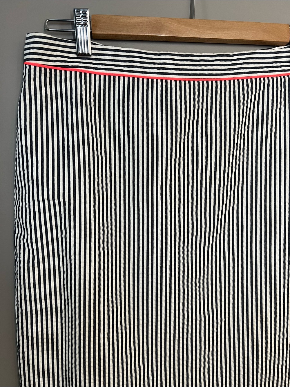 J. Crew Navy and White Striped Pencil Skirt